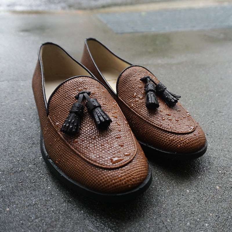 Waterproof Tan Loafers - Men's Fashion