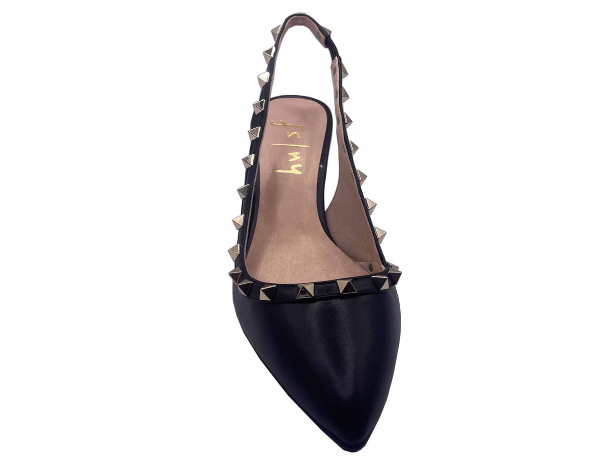 Jaclyn - Black Leather – French Sole