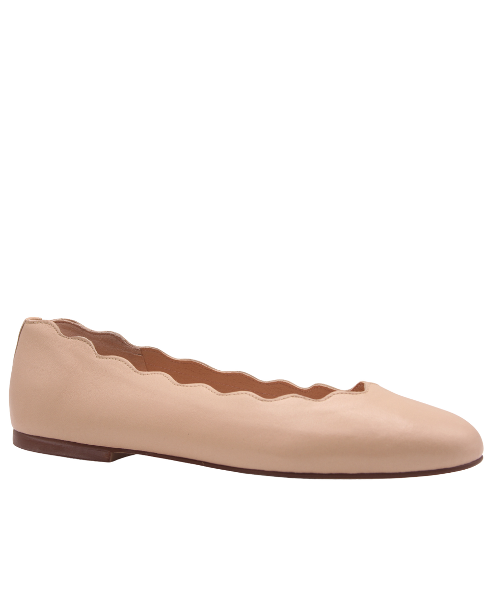 French Sole Jigsaw Ballet Flat - Scalloped Topline Classic Comfort Shoes