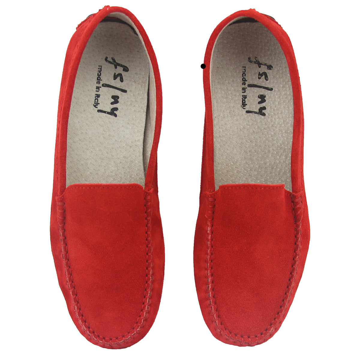 Red suede driving shoes online