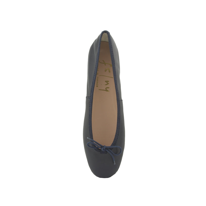 Zoe - Navy Leather – French Sole