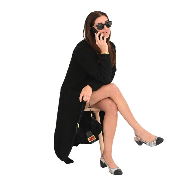 model wearing shoe 