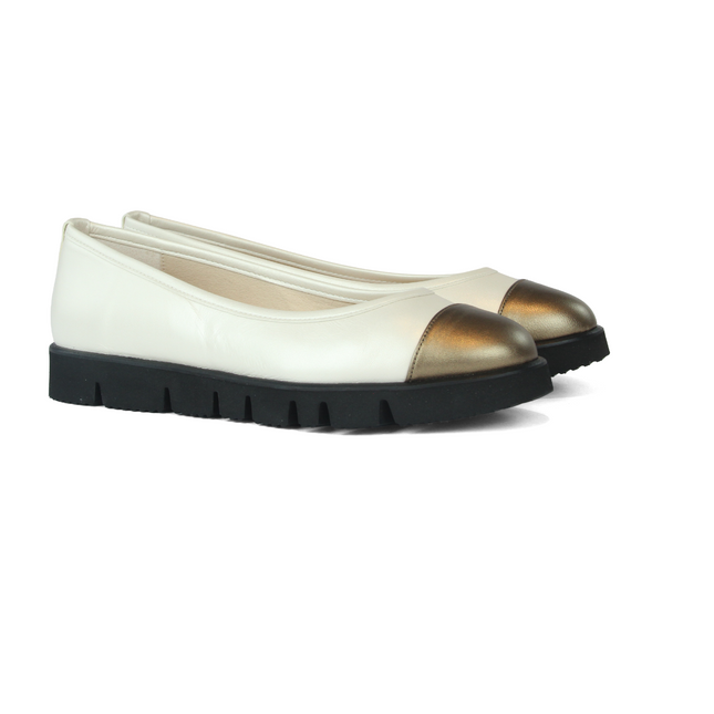 Daphne Beige Bronze Leather
