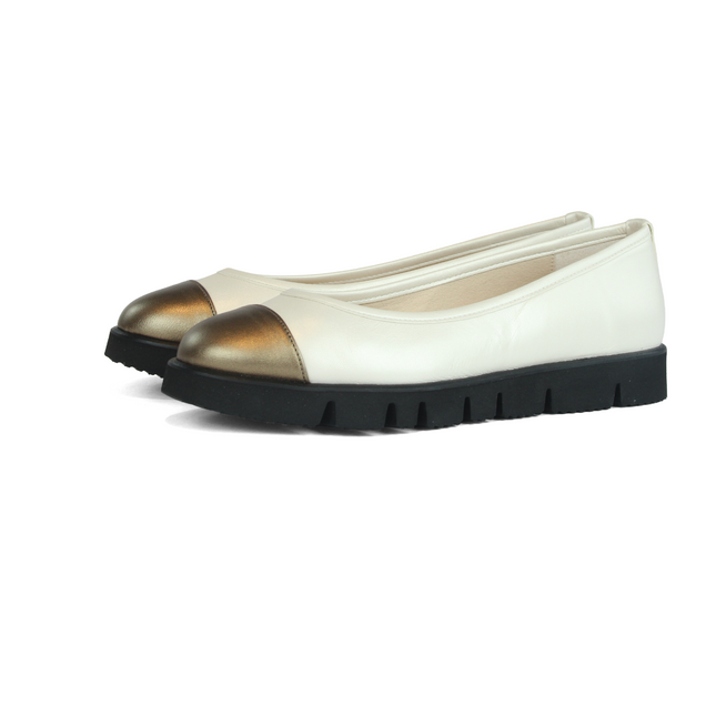 Daphne Beige Bronze Leather