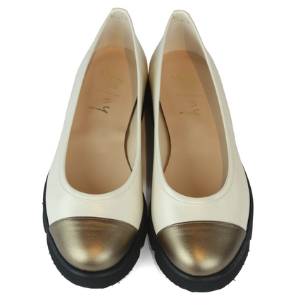 Daphne Beige Bronze Leather