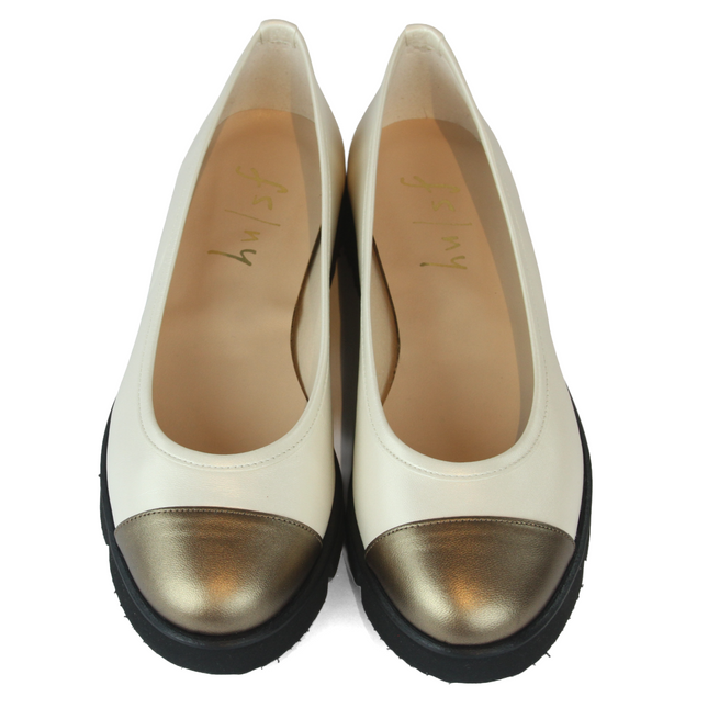 Daphne Beige Bronze Leather