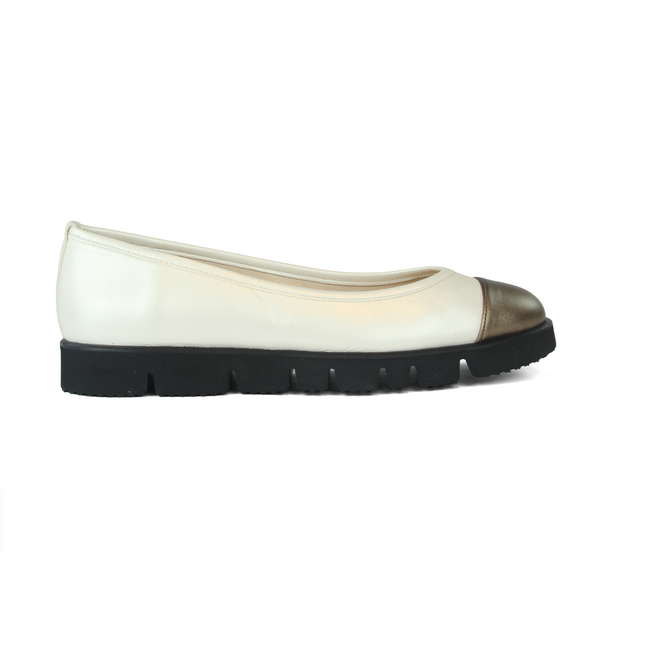 Daphne Beige Bronze Leather