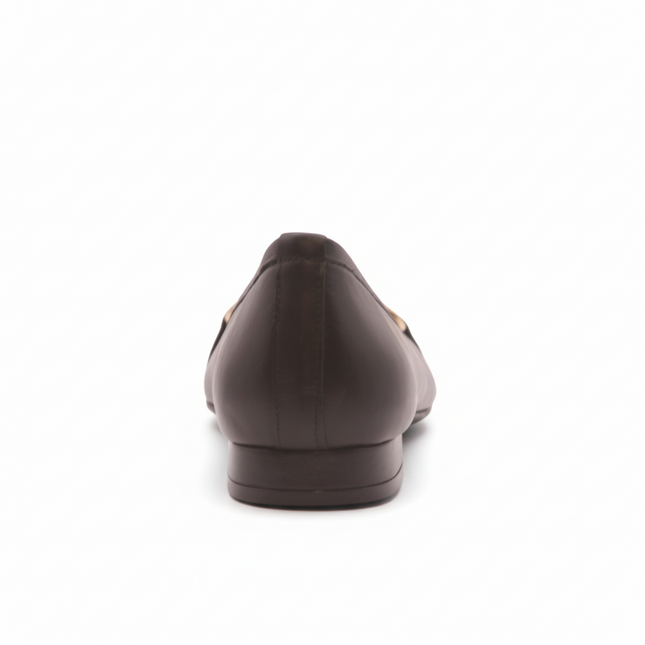 black leather flat back view 