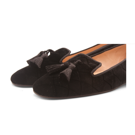 Eloise Black Quilt Velvet