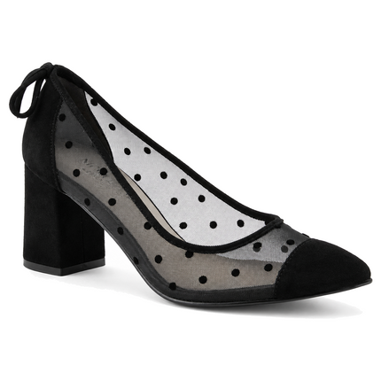 Holly Black Dot Mesh