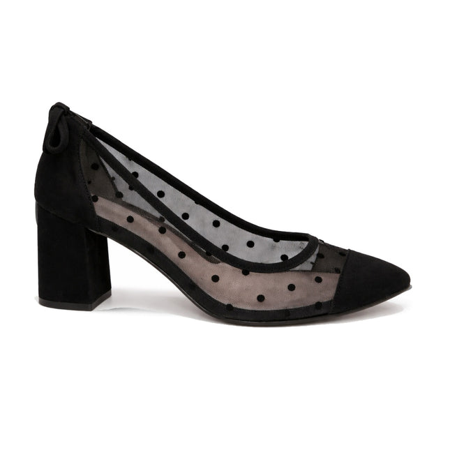 Holly Black Dot Mesh
