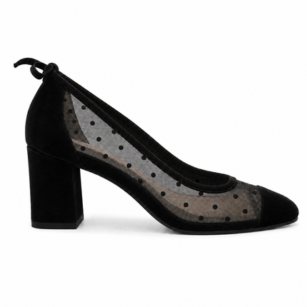 Holly Black Dot Mesh