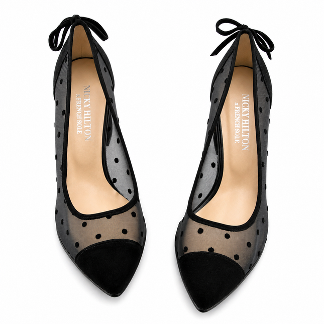 Holly Black Dot Mesh