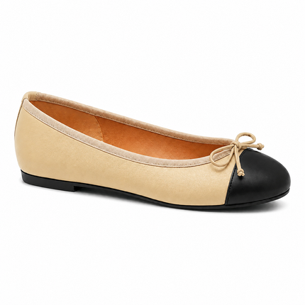 Index Beige Black Leather