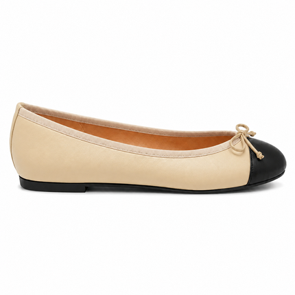 Index Beige Black Leather