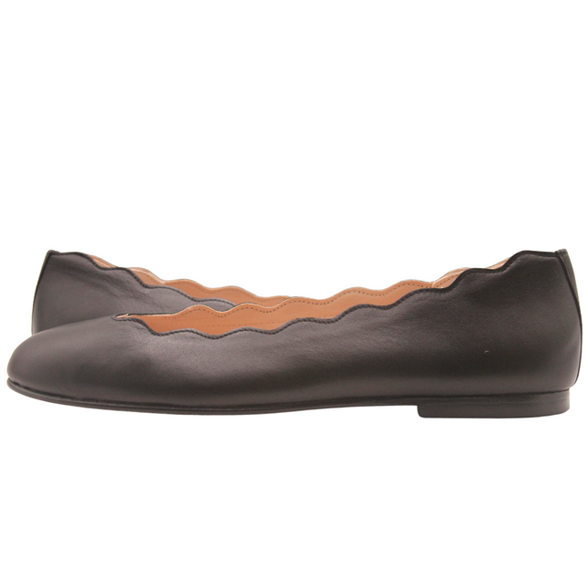 Jigsaw Black Leather in Leather Sole