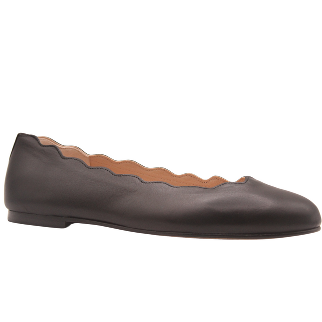 Jigsaw Black Leather in Leather Sole