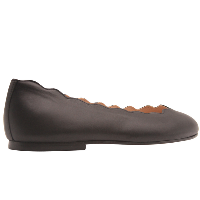 Jigsaw Black Leather in Leather Sole