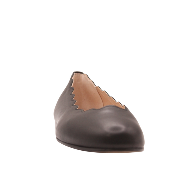 Jigsaw Black Leather in Leather Sole