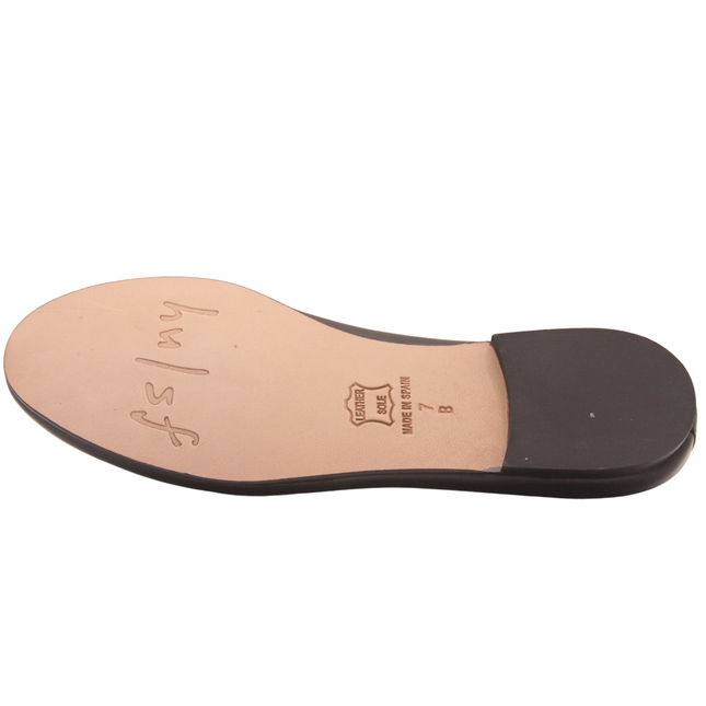 Jigsaw Black Leather in Leather Sole