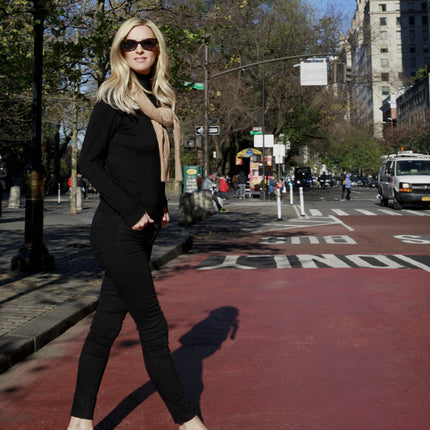 Nicky Hilton wearing the beige leopard loafers crossing the street 
