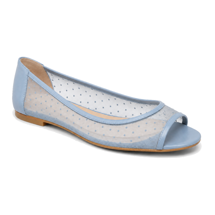 Noir Light Blue Dot Mesh
