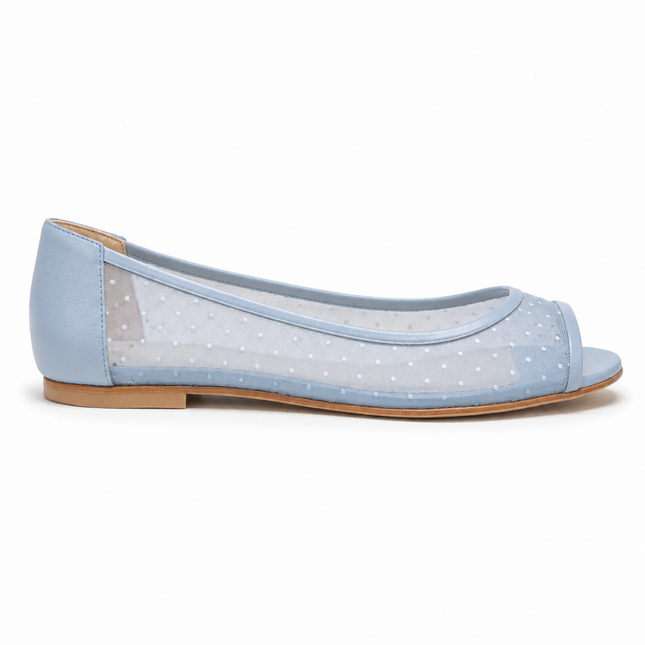 Noir Light Blue Dot Mesh