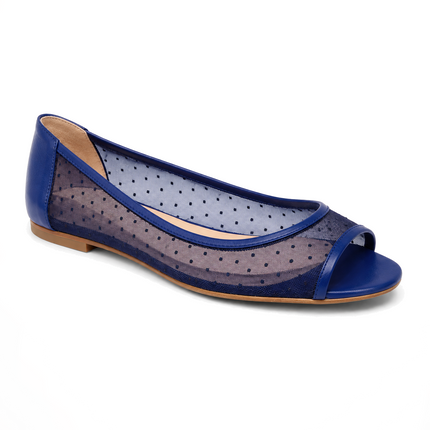 Noir Navy Dot Mesh