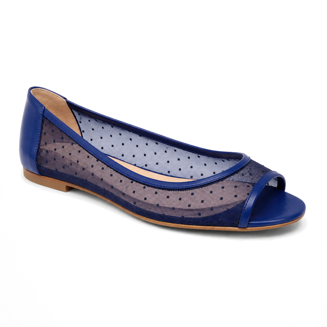 Noir Navy Dot Mesh
