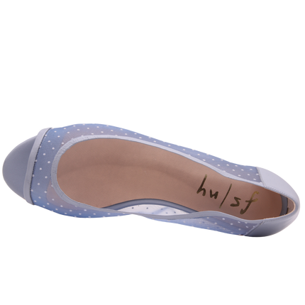 Noir Light Blue Dot Mesh