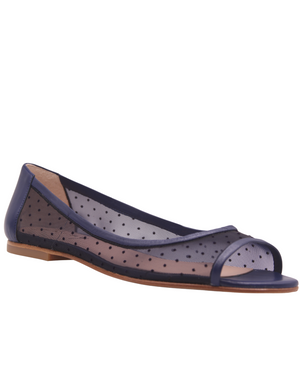 Noir - Navy Dot Mesh