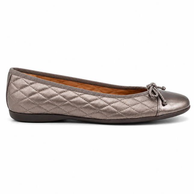 French Sole PassportR Flat Pewter Metallic, Women's, Size: 6.5, Silver
