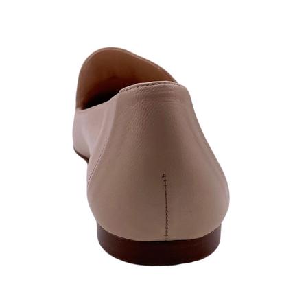back of beige leather loafer 