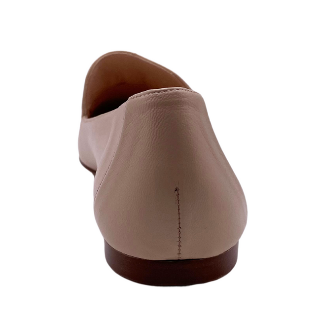 back of beige leather loafer 