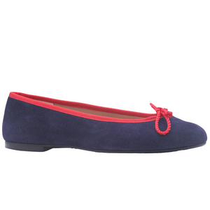 Pearl - Navy Red Suede