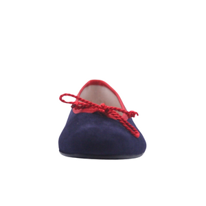 Pearl - Navy Red Suede