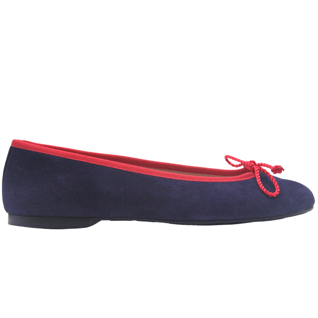 Pearl - Navy Red Suede