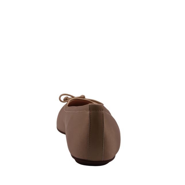 taupe satin flat back view 