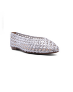 Rosalie Silver Woven Leather