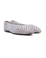 Rosalie Silver Woven Leather