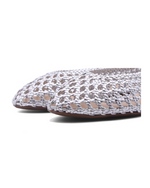 Rosalie Silver Woven Leather
