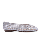 Rosalie Silver Woven Leather