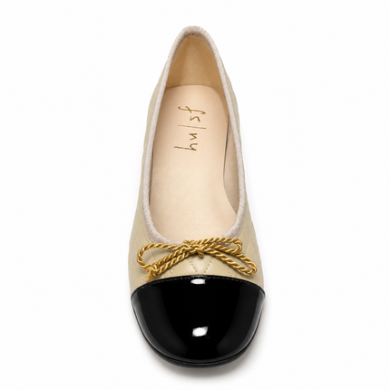 Sydney Beige Black Leather