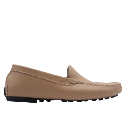 BEIGE LEATHER LOAFER SIDE VIEW 