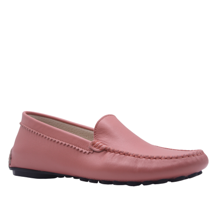 rose (pink) leather loafer angle view 