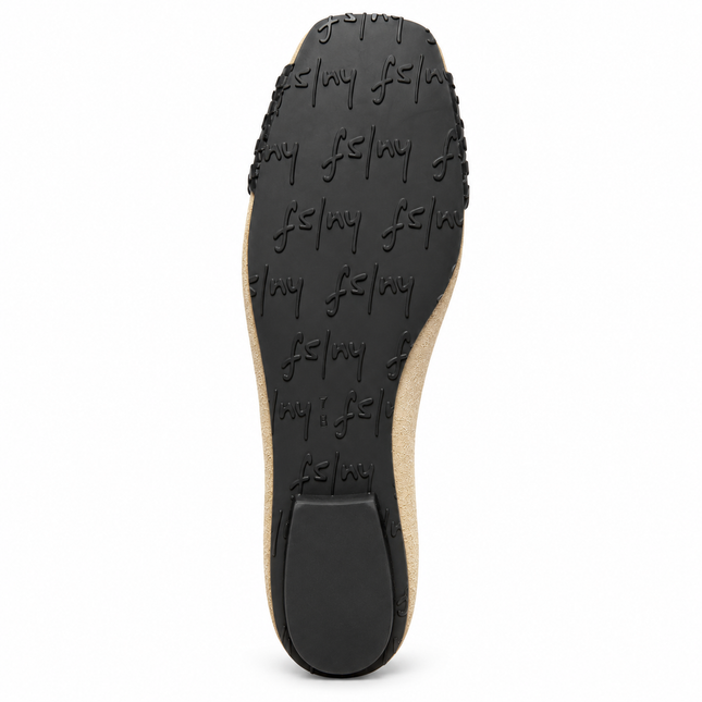 Via Beige Black Suede Braid