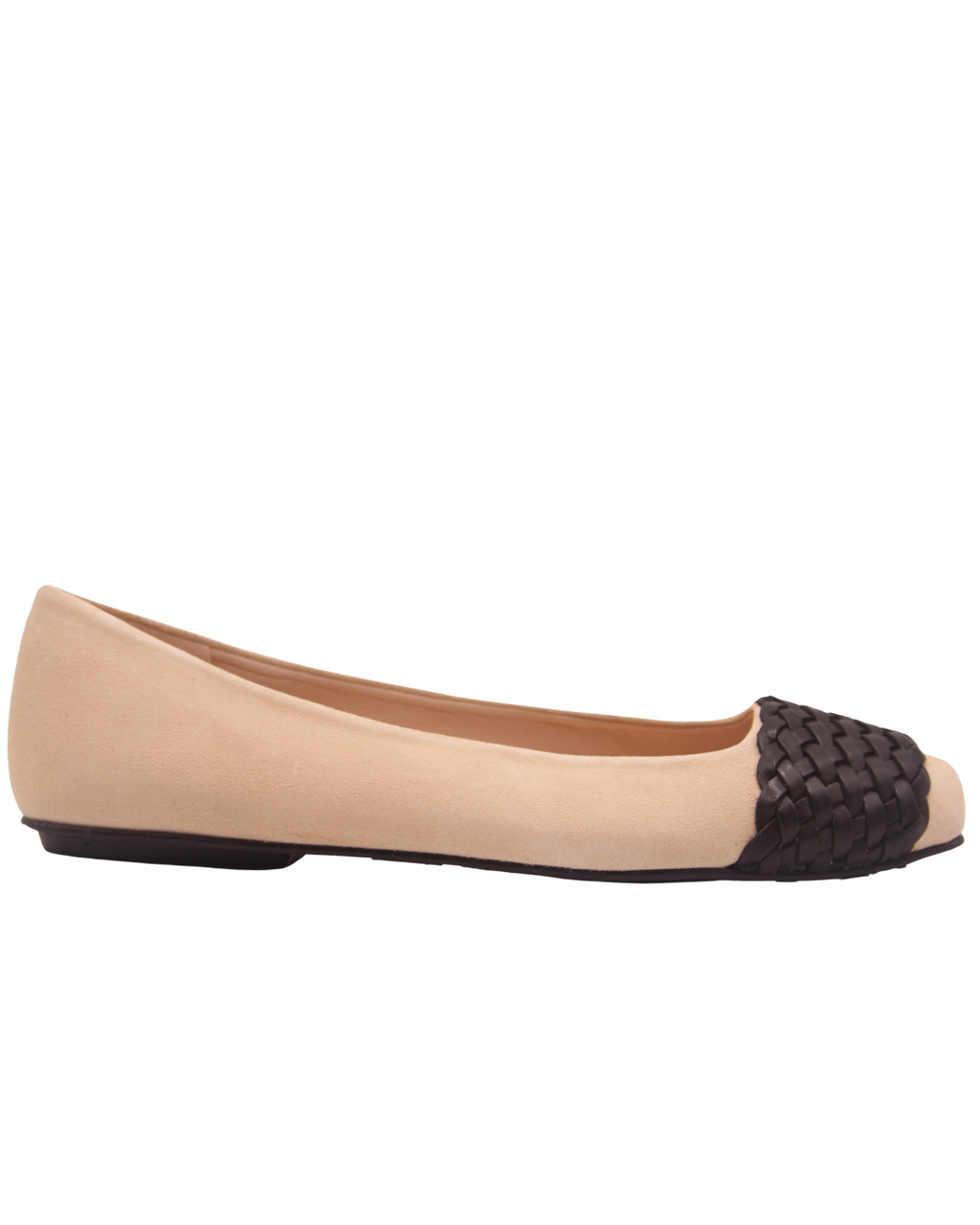 Via - Beige Black Suede Braid