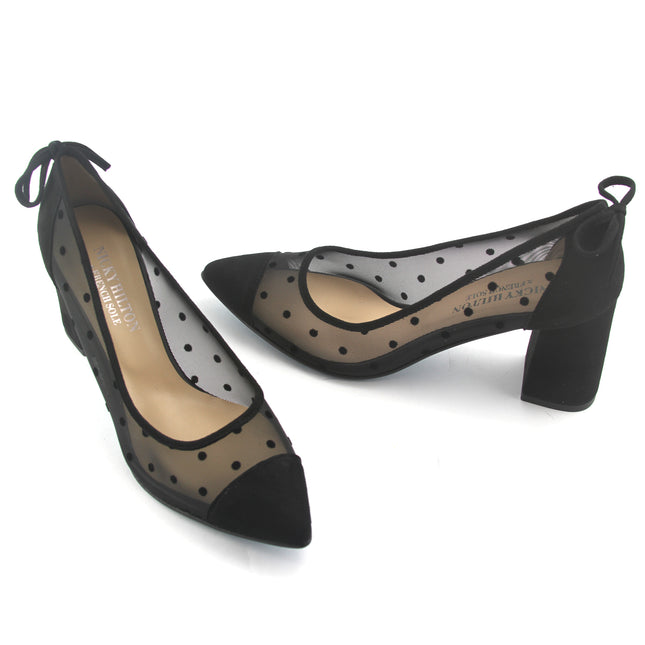 Holly Black Dot Mesh